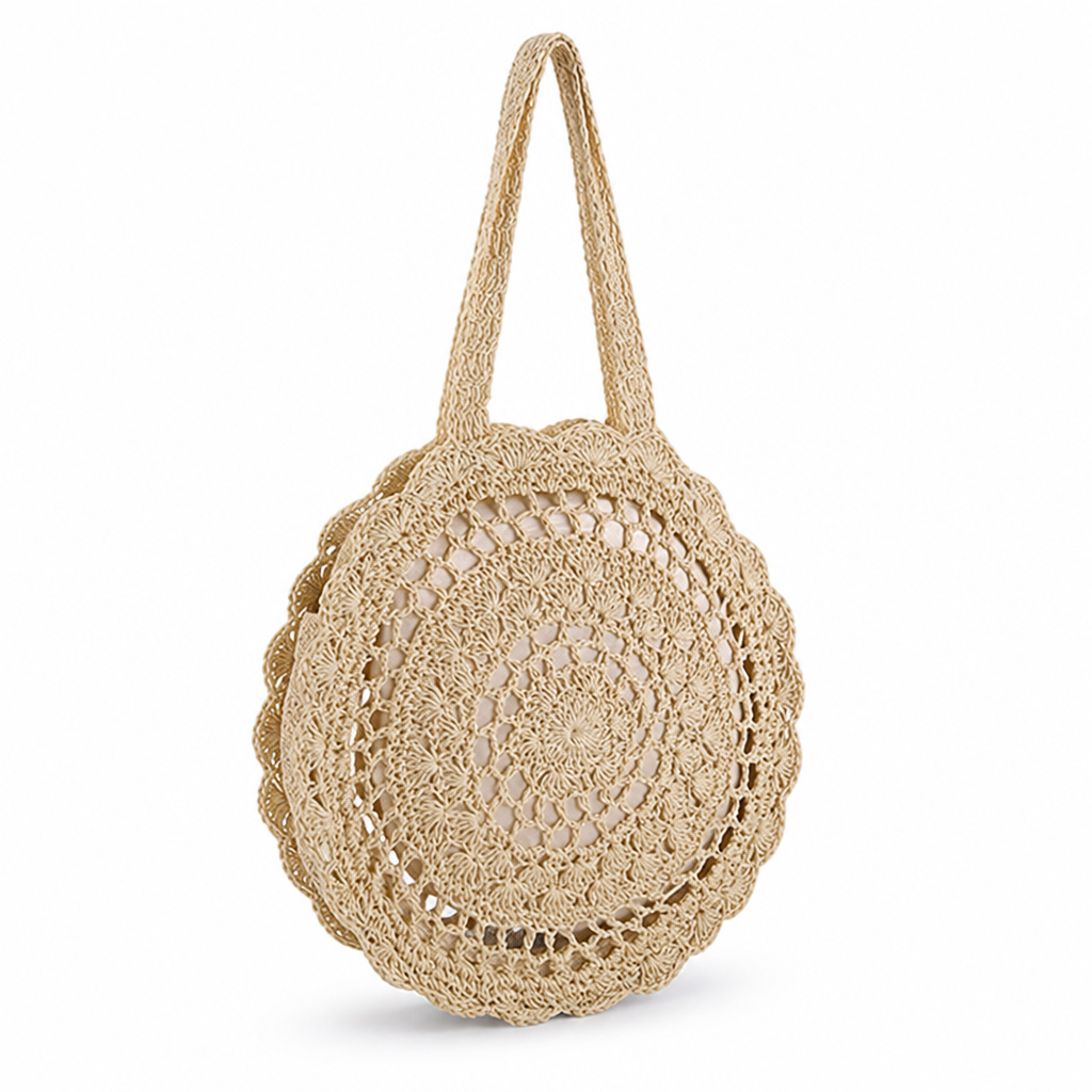 Eco-Friendly Handmade Crochet Handbag (Long Handles)