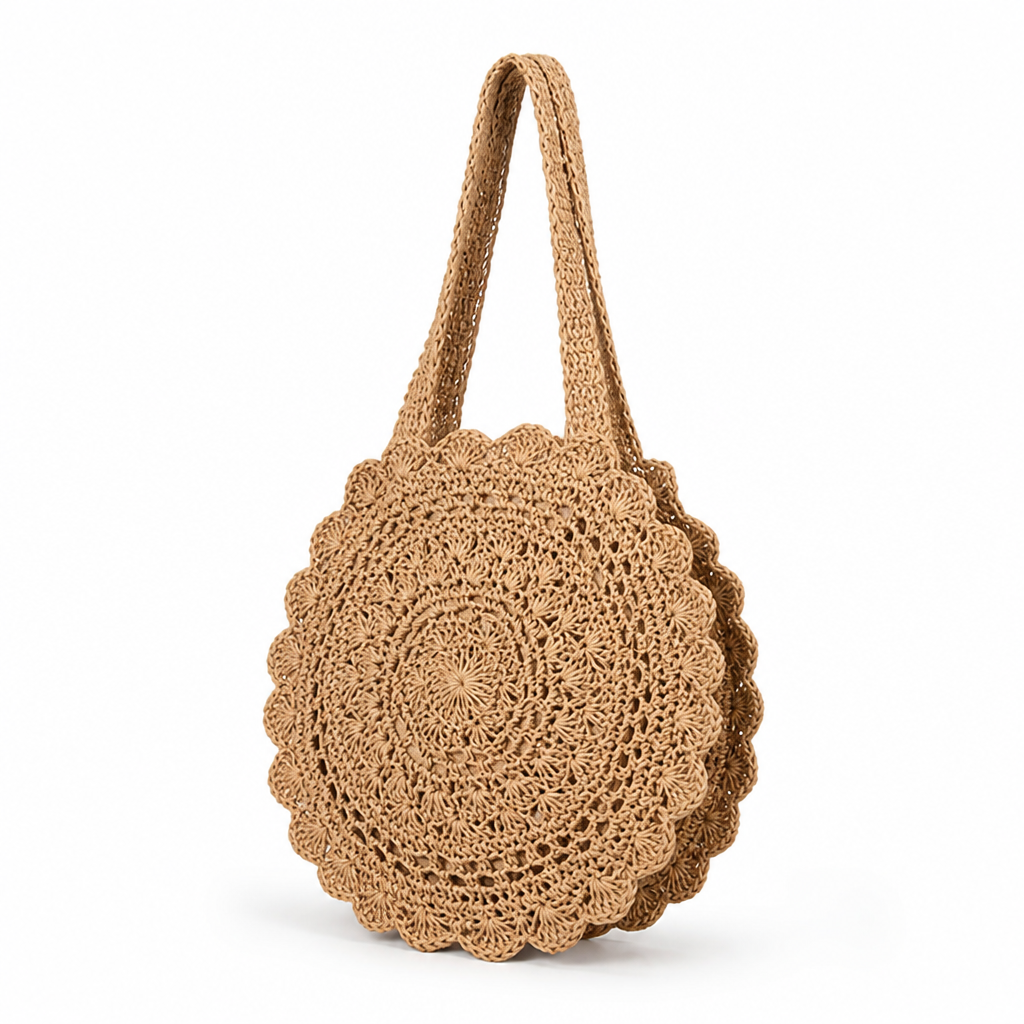 Eco-Friendly Handmade Crochet Handbag (Long Handles)