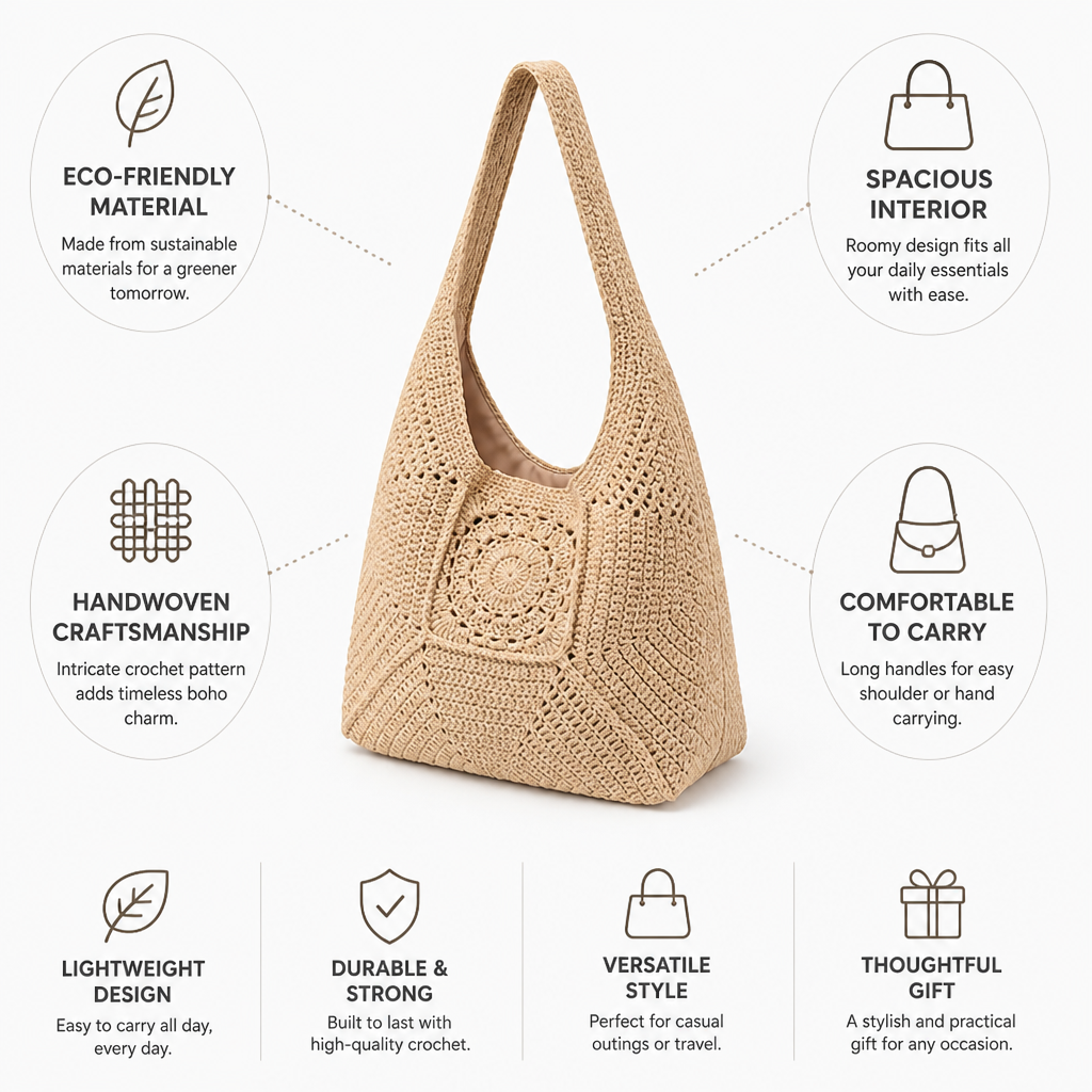 Eco-Friendly Handwoven Crochet Tote