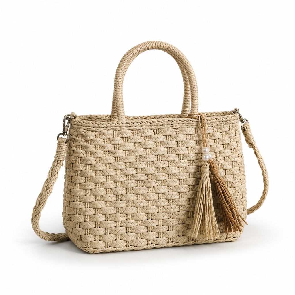Eco-Friendly Woven Drawstring Handbag (Detachable Strap)