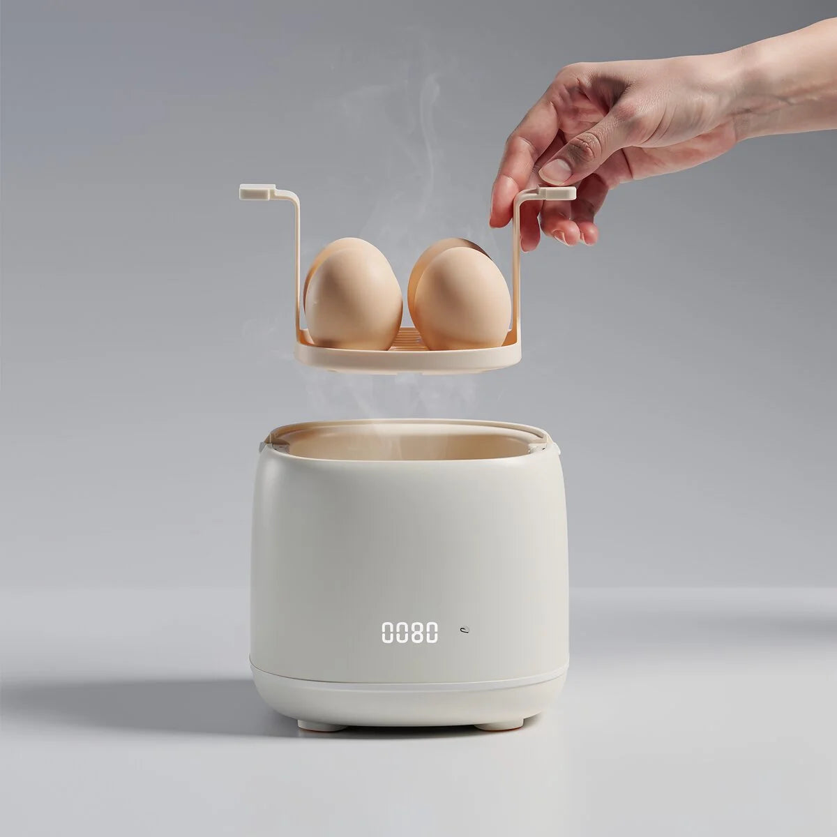 Egg Cooker One-Button Operation Automatic Shutoff Compact Design