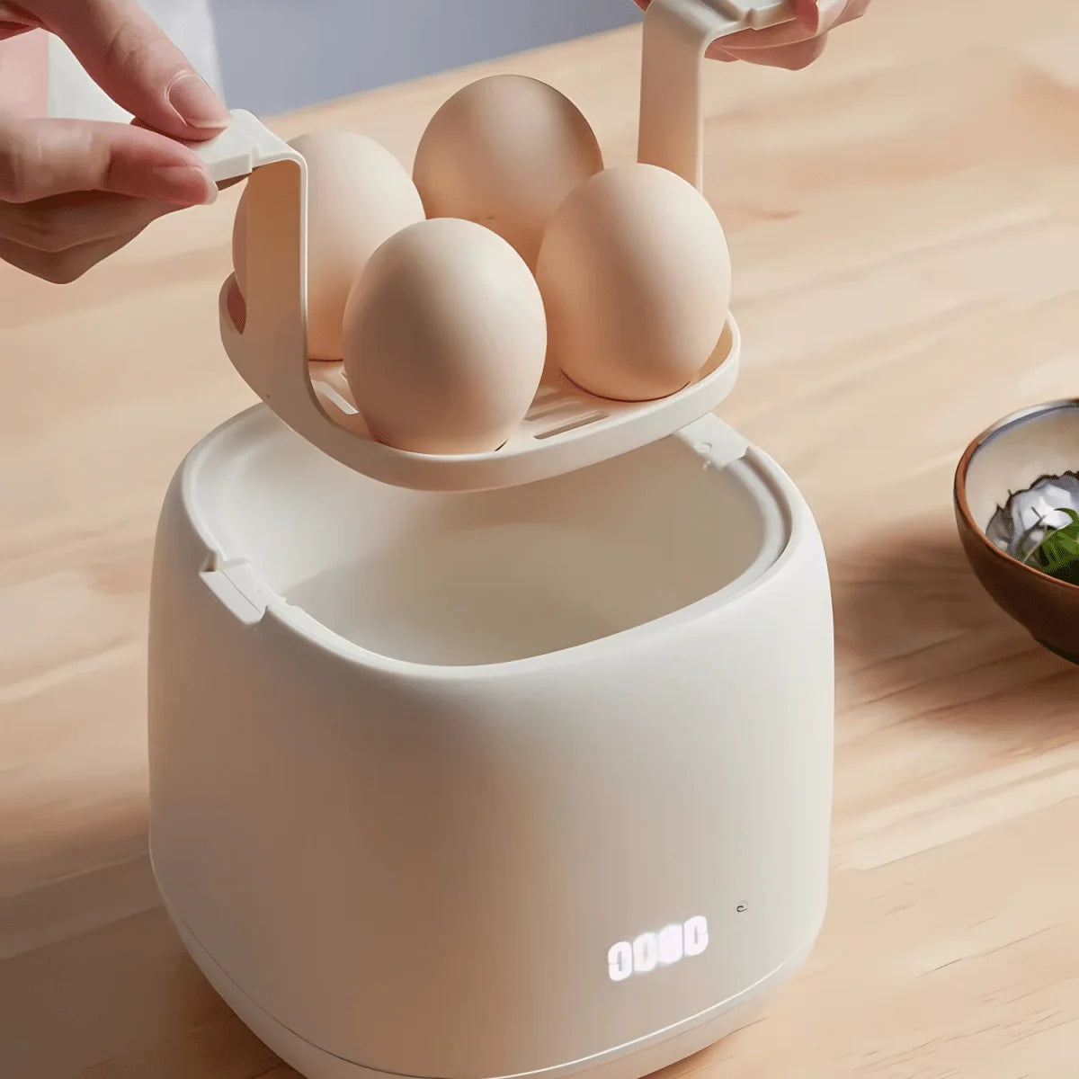 Egg Cooker One-Button Operation Automatic Shutoff Compact Design