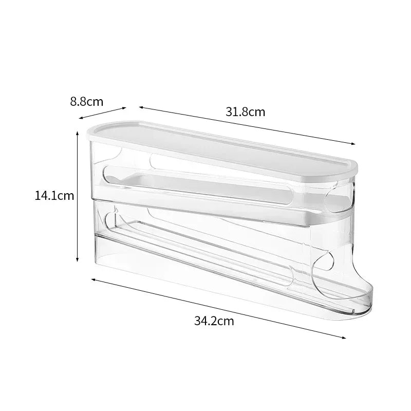 Egg Organizer Two-Tier Automatic Rolling Space-Saving