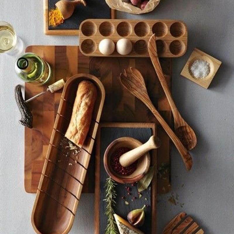 Egg Storage Box Wooden Kitchen Organizer