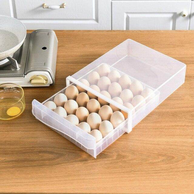Egg Storage Container Transparent Stackable Double-Layer Drawer