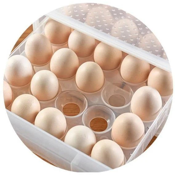 Egg Storage Container Transparent Stackable Double-Layer Drawer