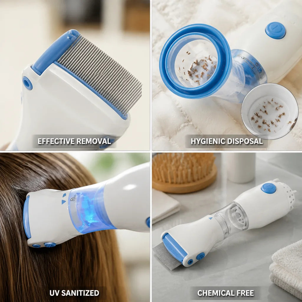 Electric Anti-Lice Comb Vacuum Suction & UV Light