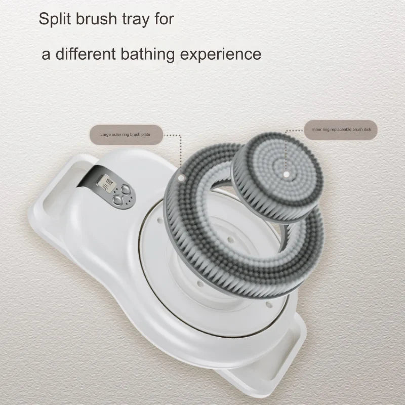 Electric Back Scrubber Wall-Mounted Rechargeable Exfoliating Massage