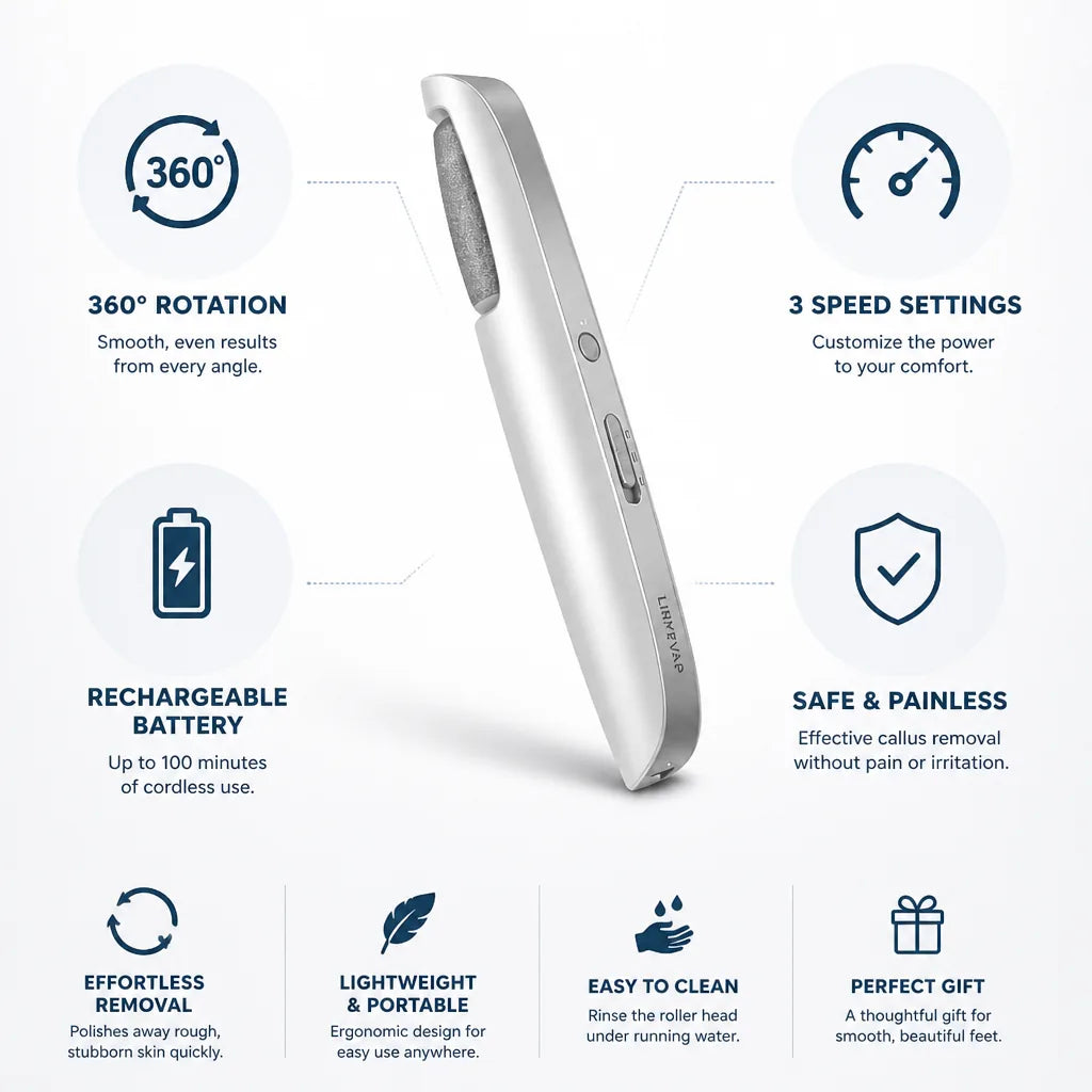 Electric Callus Remover Cordless 360 Degree Rotation