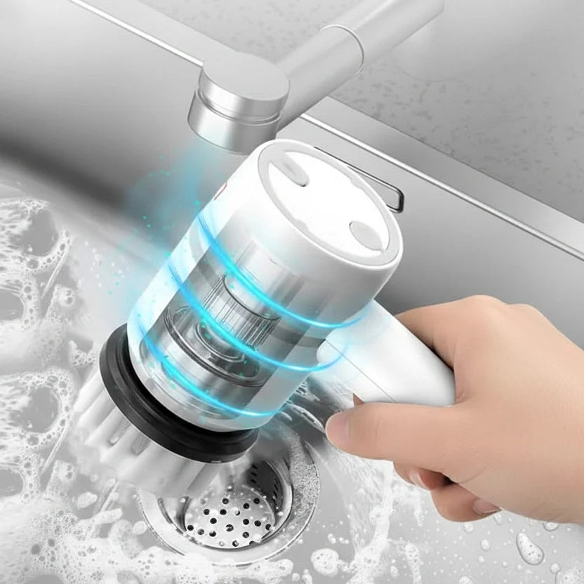 Electric Cleaning Brush Cordless 360° Rotation Interchangeable Heads