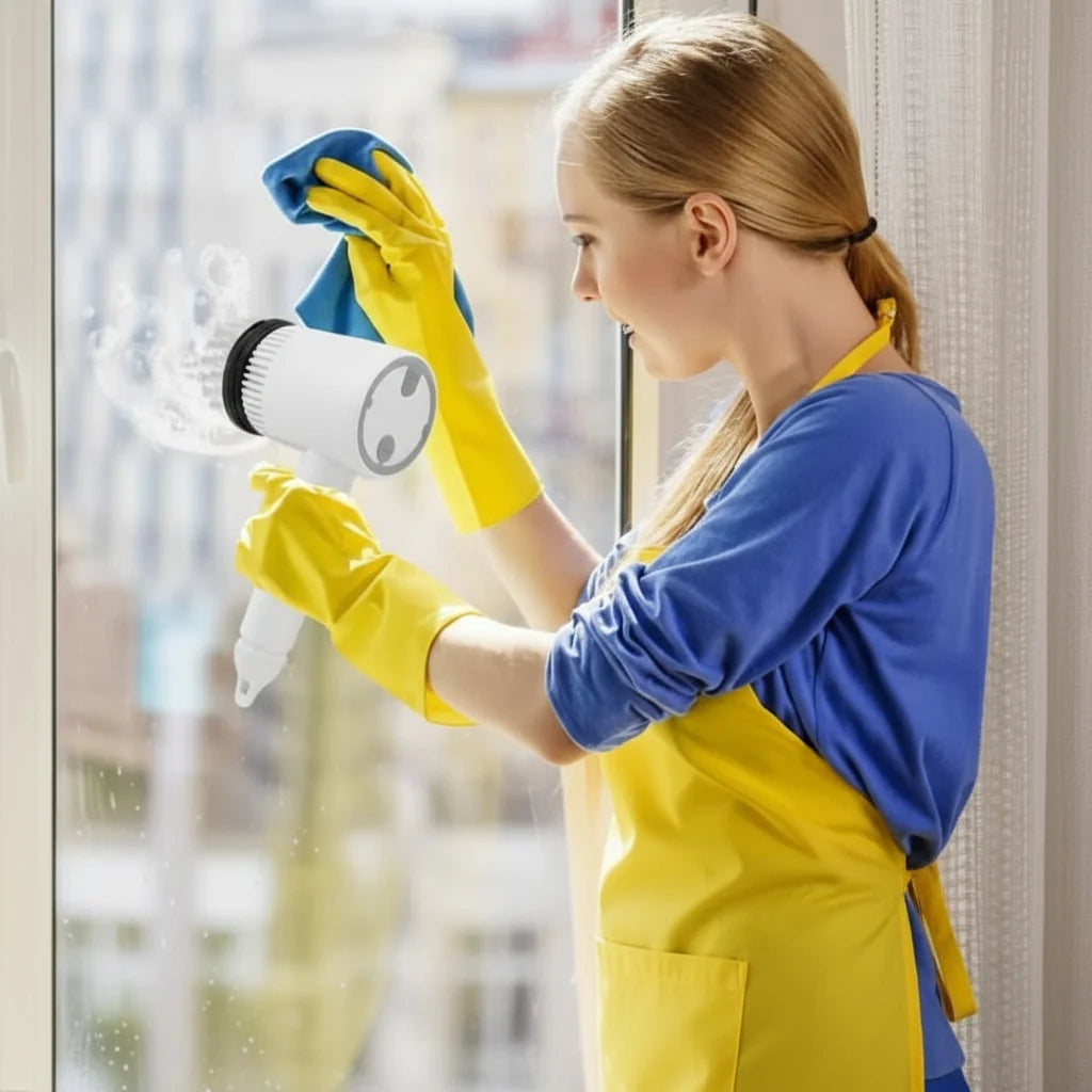 Electric Cleaning Brush Cordless 360° Rotation Interchangeable Heads