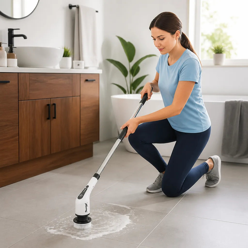 Electric Cleaning Brush Cordless Telescopic Handle Multiple Attachments