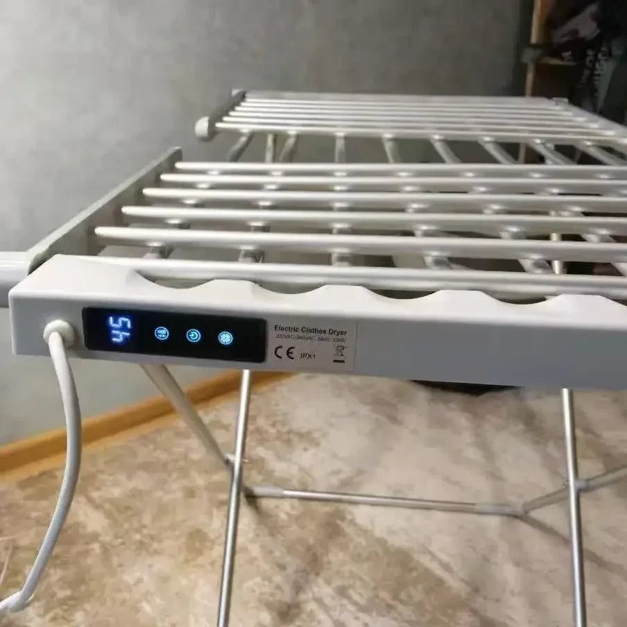 Electric Clothes Drying Rack Heated Aluminum Bars Foldable Design