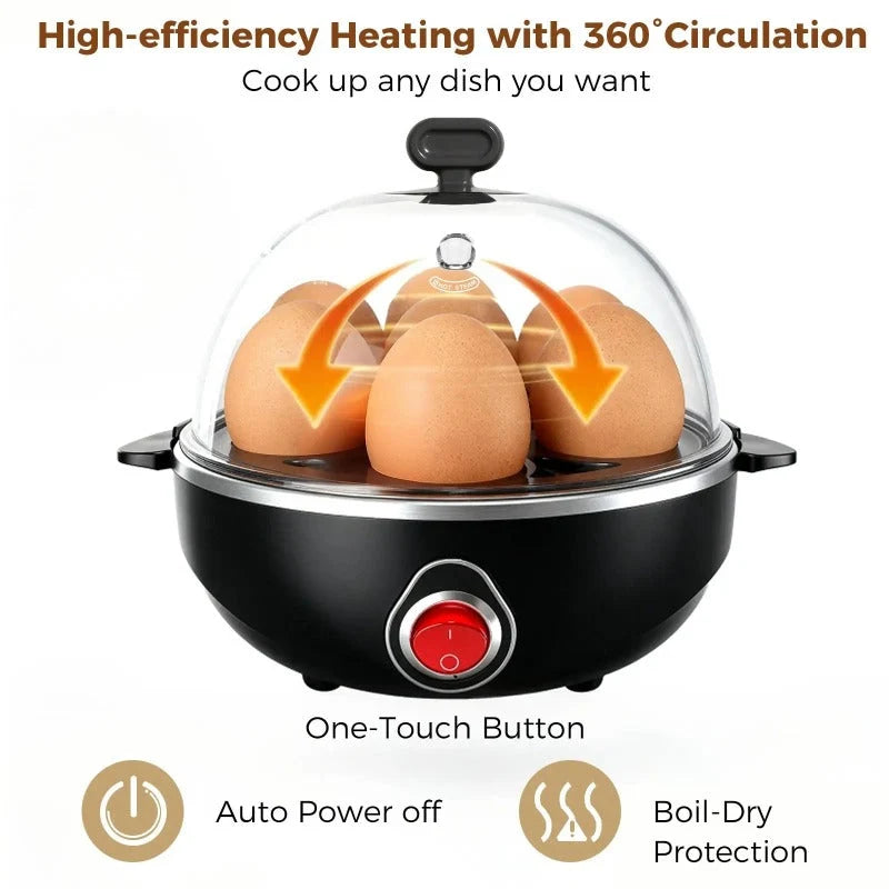 Electric Egg Cooker Up to 7 Eggs Overheat Protection