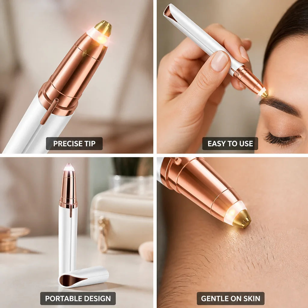 Electric Eyebrow Styler Gold-Plated Precision Tip & Ergonomic Pen
