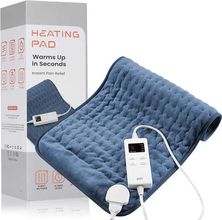 Electric Heating Pad Microplush Adjustable Heat & Auto Shutoff
