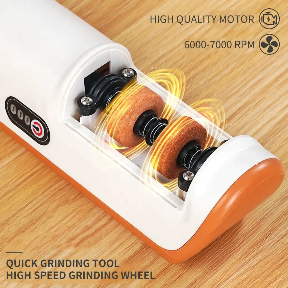 Electric Knife Sharpener Automatic 3-Speed Rechargeable