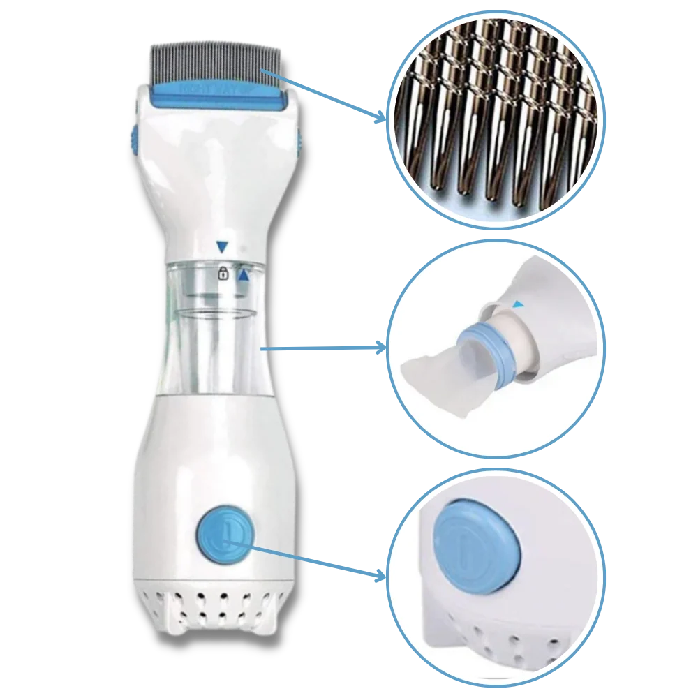 Electric Lice Comb Rounded Teeth Battery Operated Disposable Filter