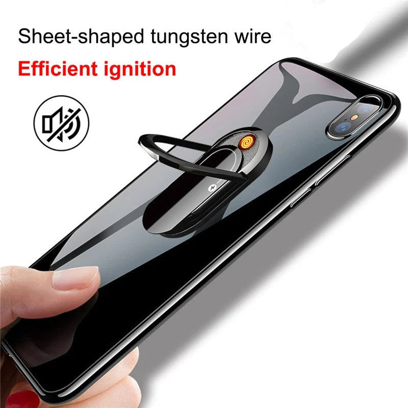 Electric Lighter & Phone Holder Magnetic Rechargeable Flameless