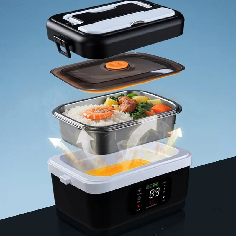 Electric Lunch Box Cordless Self-Heating Stainless Steel 1L