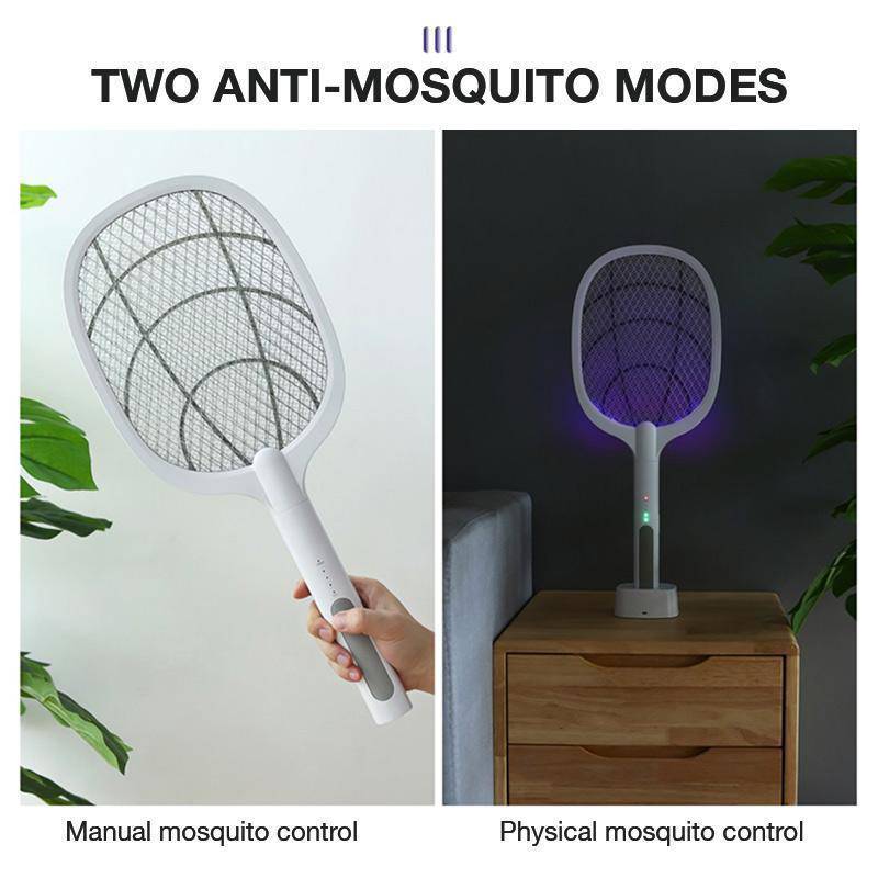 Electric Mosquito Swatter 3000V USB Rechargeable Triple Safety Mesh