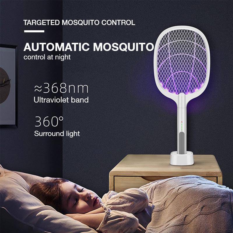 Electric Mosquito Swatter 3000V USB Rechargeable Triple Safety Mesh