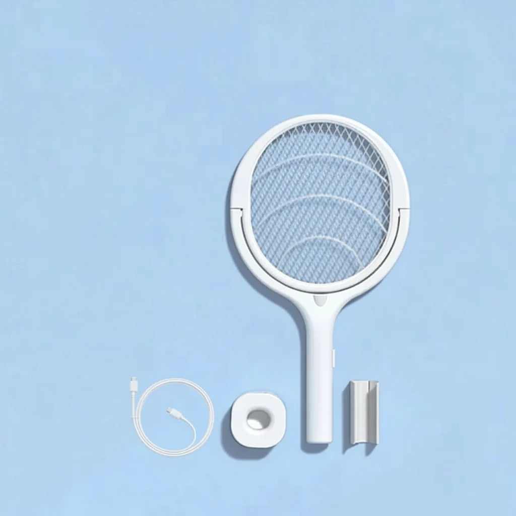 Electric Mosquito Swatter LED Lamp Adjustable Head USB Rechargeable