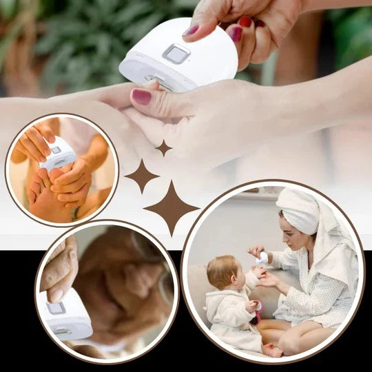 Electric Nail Clipper Automatic Grinder Dual Speed LED Light