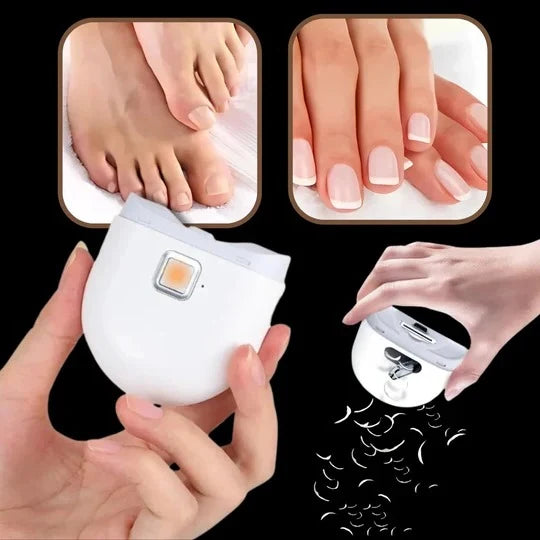 Electric Nail Clipper Automatic Grinder Dual Speed LED Light