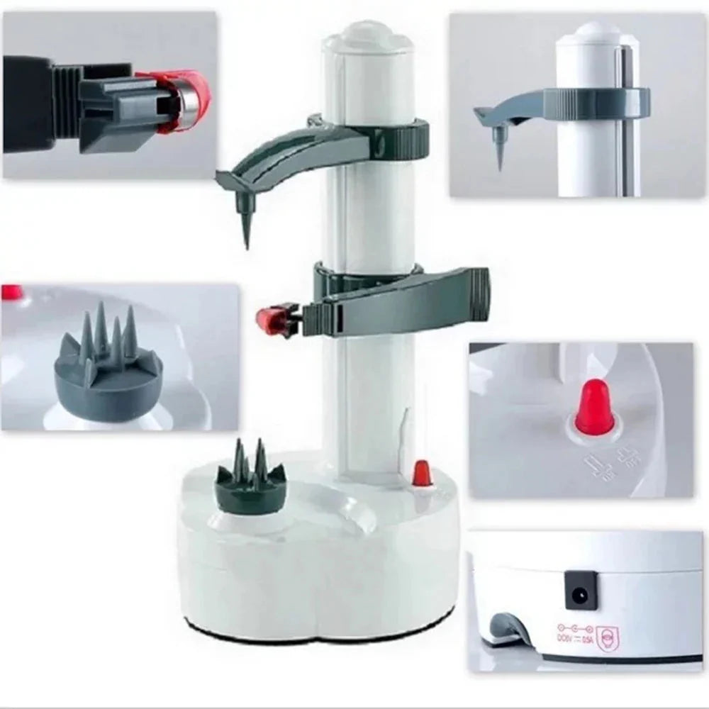 Electric Potato Peeler Automatic Shutoff & Adjustable Chamber