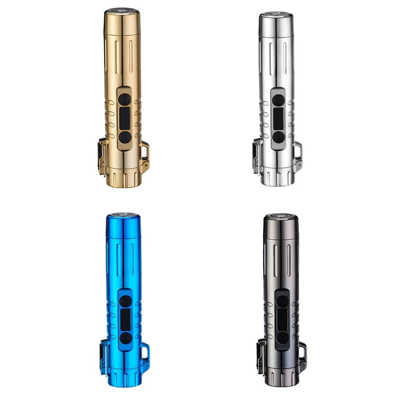 Electric Shaver Built-In Lighter USB Rechargeable Travel-Ready