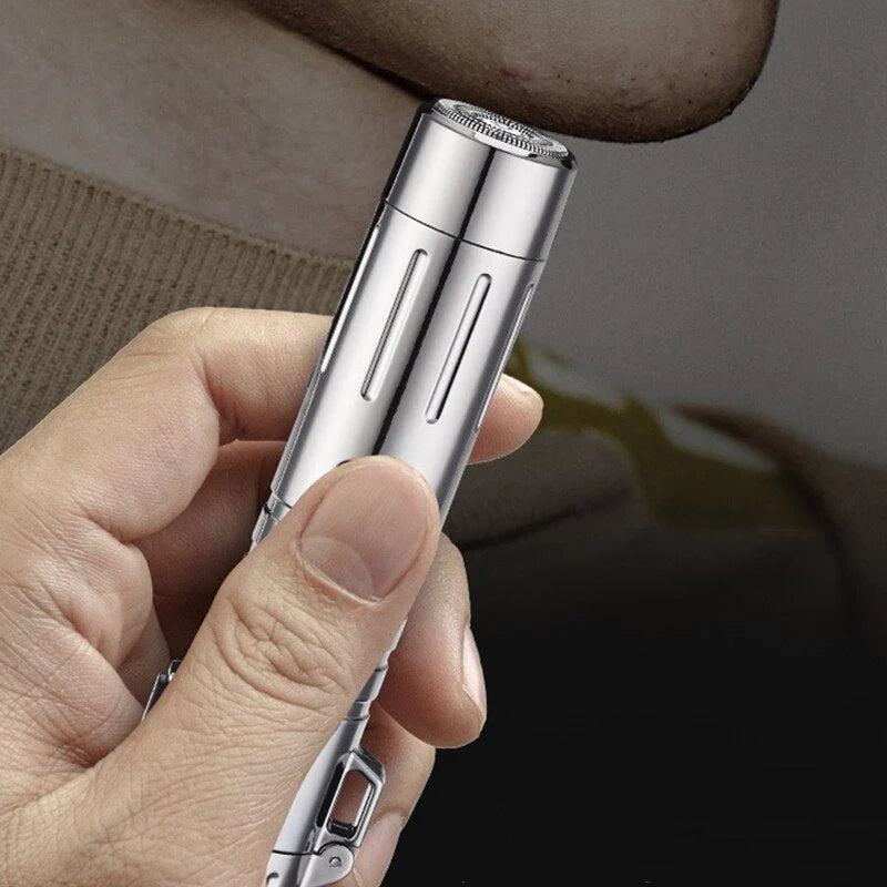 Electric Shaver Built-In Lighter USB Rechargeable Travel-Ready