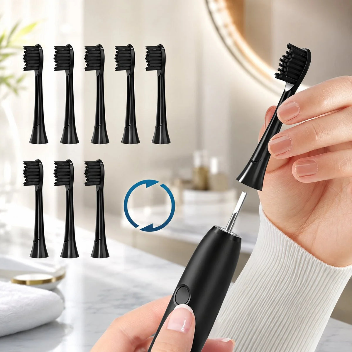 Electric Sonic Toothbrush 5 Modes 8 Replacement Heads