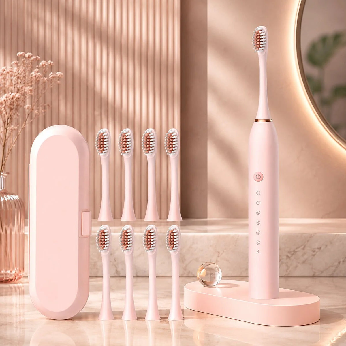 Electric Sonic Toothbrush 5 Modes 8 Replacement Heads
