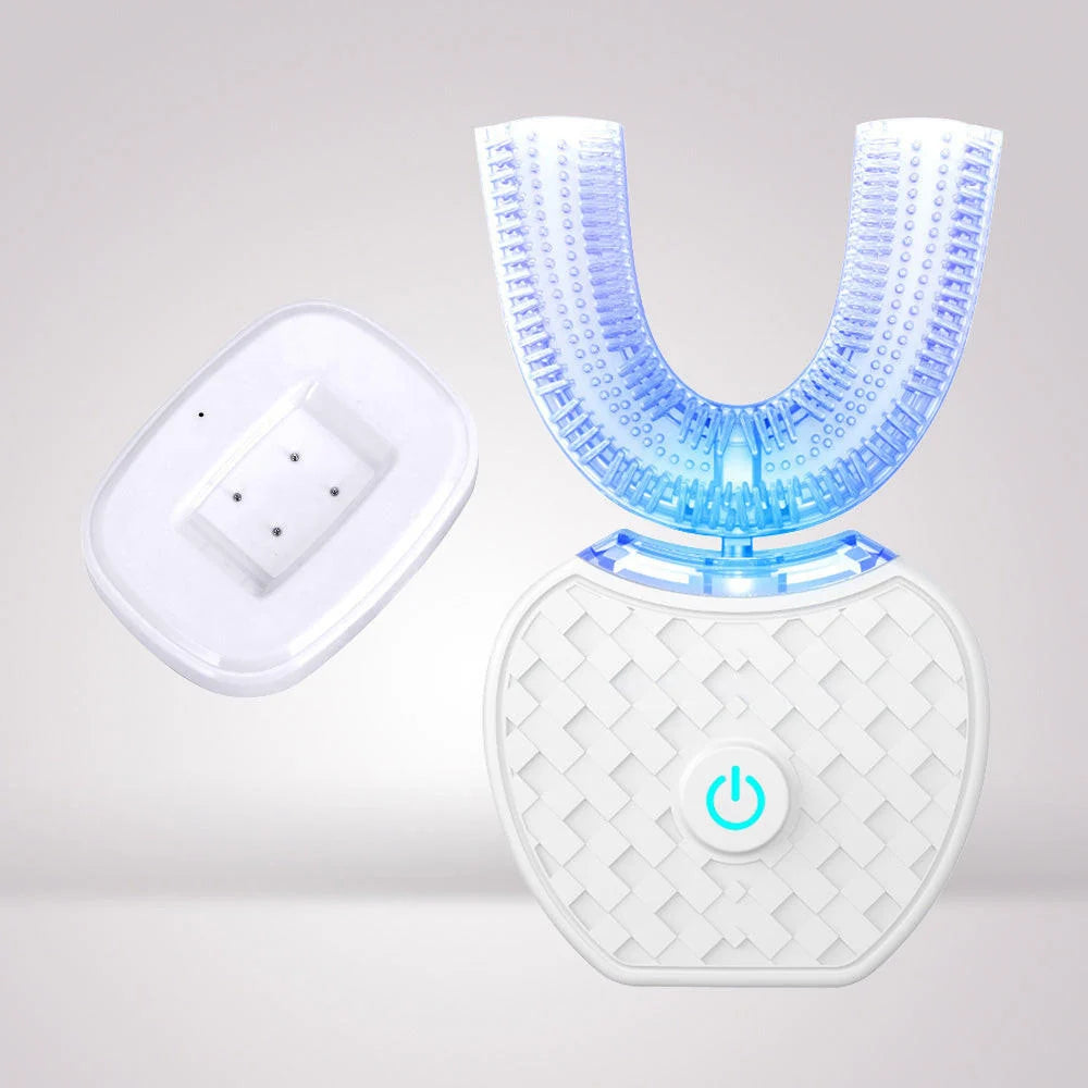 Electric Toothbrush U-Shaped 5000 Vibrations Per Minute Blue Light