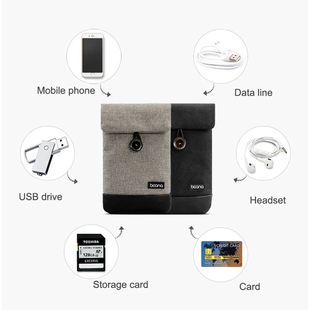 Electronics Accessories Storage Bag Scratch-Resistant Buckle Closure