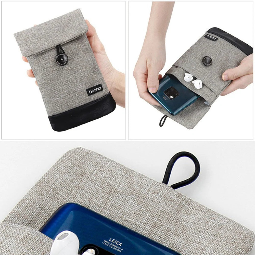 Electronics Accessories Storage Bag Scratch-Resistant Buckle Closure