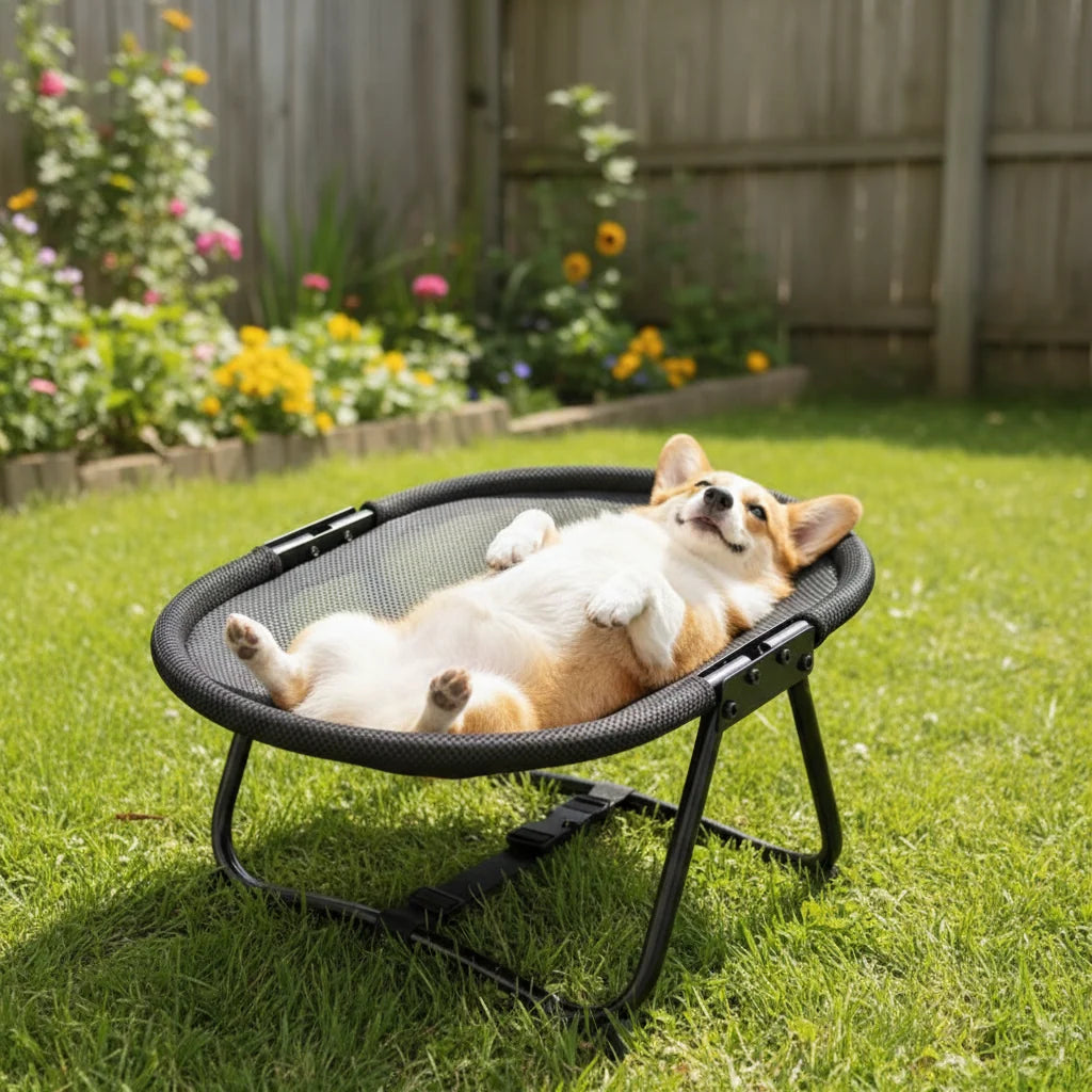 Elevated Pet Bed Breathable Mesh Foldable Iron Frame