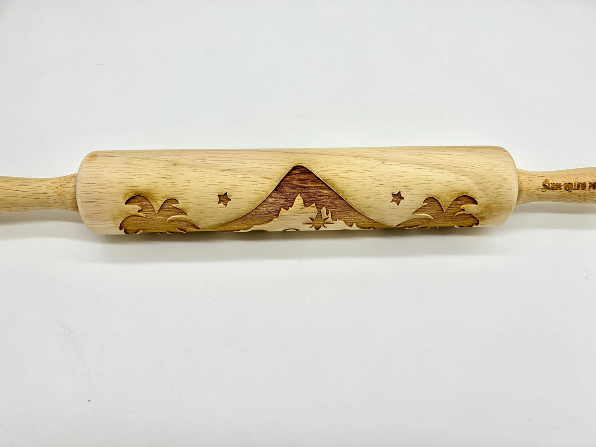 Embossing Rolling Pin Laser-Cut Nativity Scene
