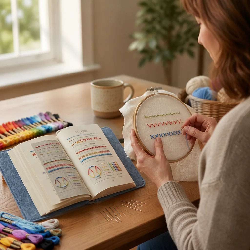 Embroidery Kit 106 Stitches Removable Linen Pages