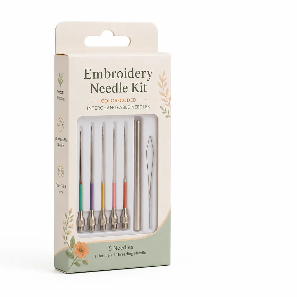 Embroidery Needle Kit Color-Coded Interchangeable Needles