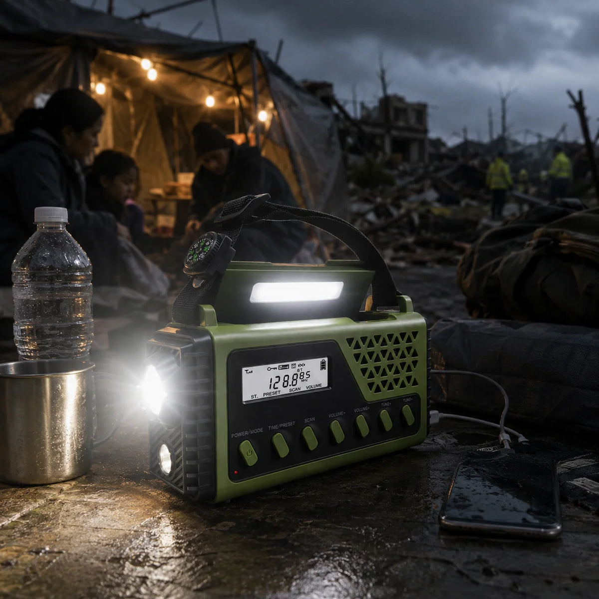 Emergency Radio Hand Crank & Solar Charging 10,000 mAh Battery