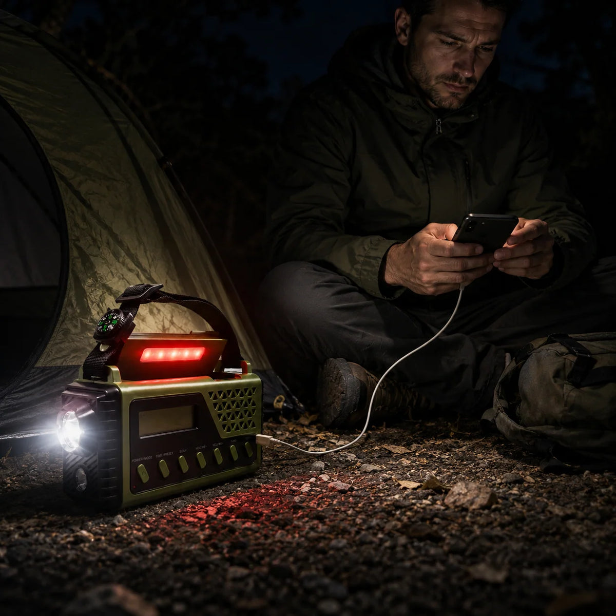 Emergency Radio Hand Crank & Solar Charging 10,000 mAh Battery