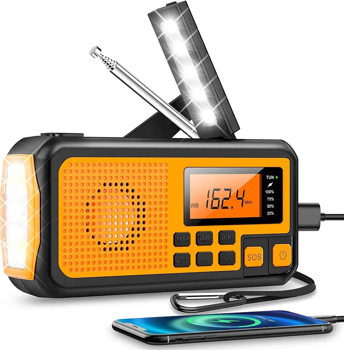 Emergency Radio Hand Crank & Solar Power Bank AM/FM