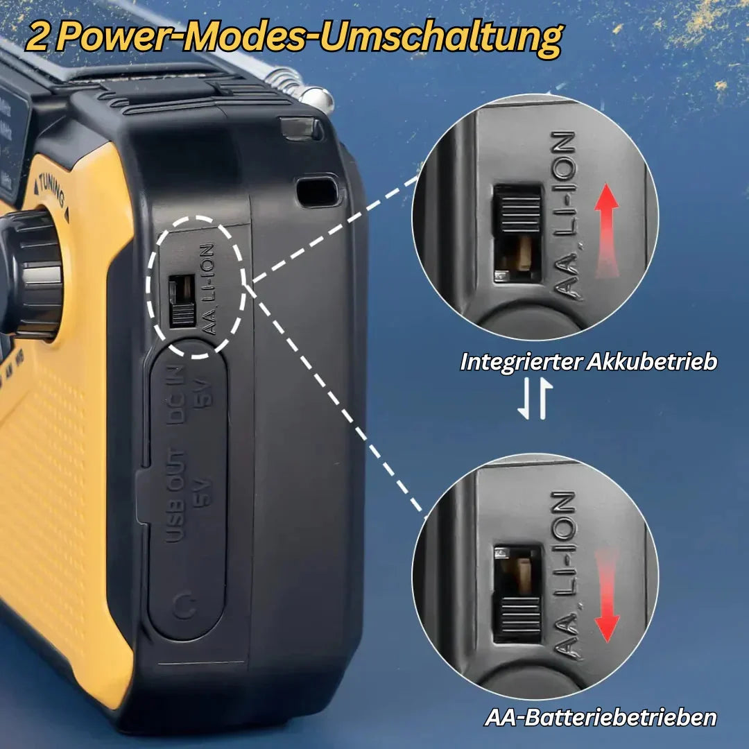 Emergency Radio Hand Crank & Solar Power Bank AM/FM