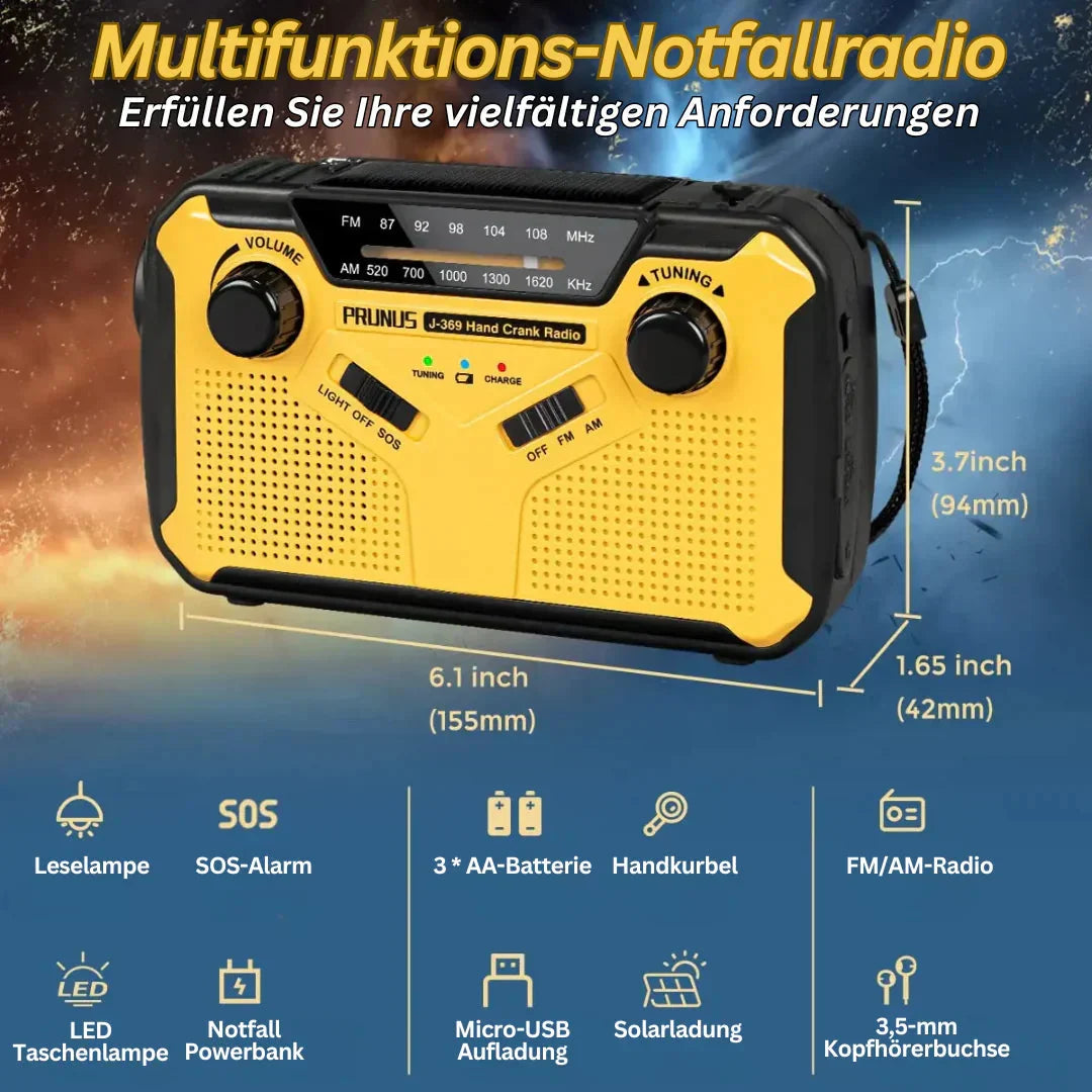 Emergency Radio Hand Crank & Solar Power Bank AM/FM