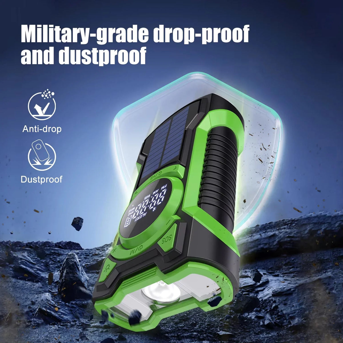 Emergency Radio & Power Bank Solar Hand Crank 5000mAh