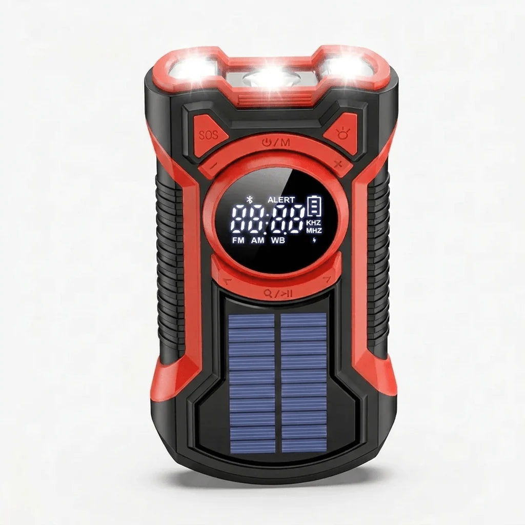 Emergency Radio & Power Bank Solar Hand Crank 5000mAh