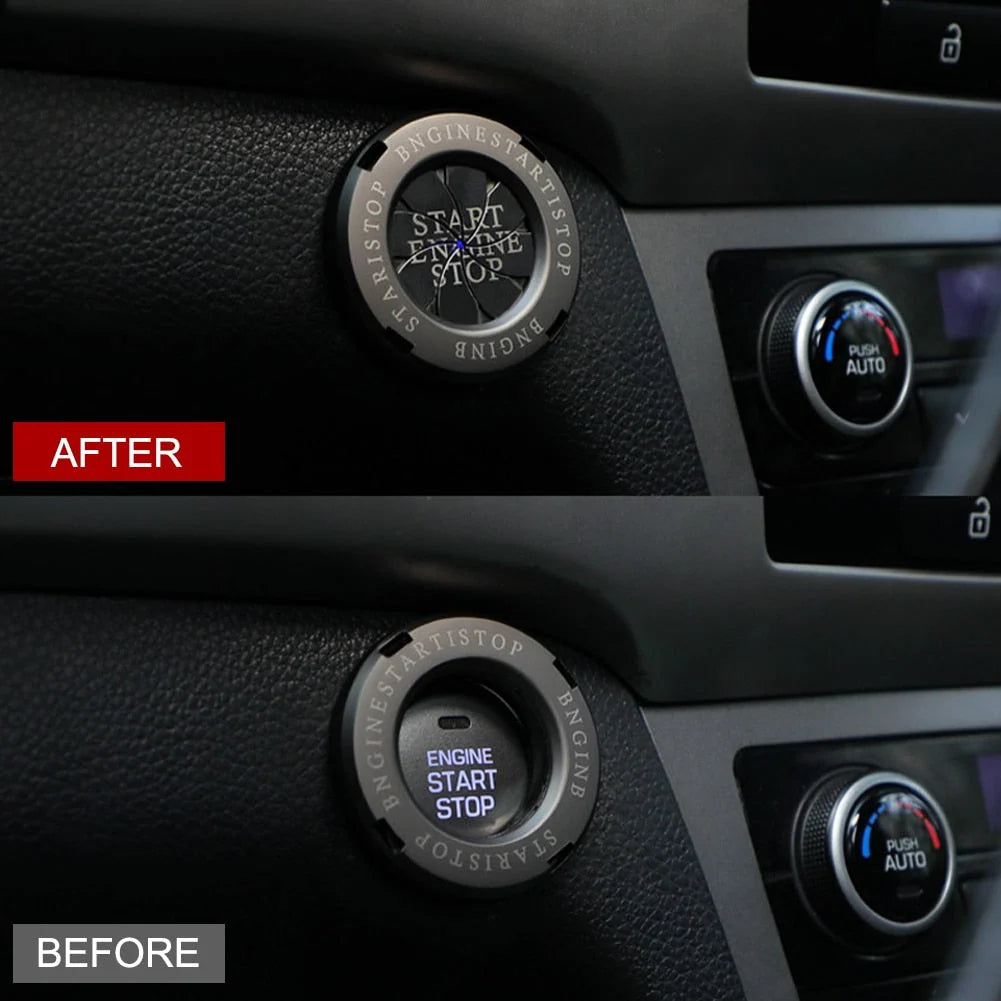 Engine Start Button Cover Rotating Alloy Protective Design