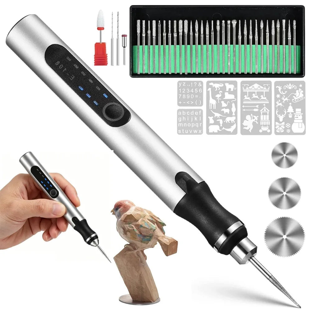 Engraving Pen Cordless USB Rechargeable 37-Piece Bit Set